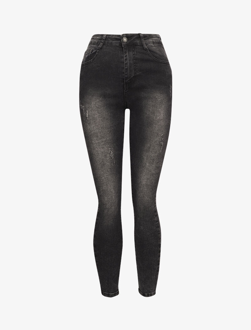 Jean skinny griffé à coutures contrastantes à l&