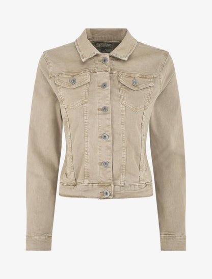 Veste en jean droite - Beige - 1