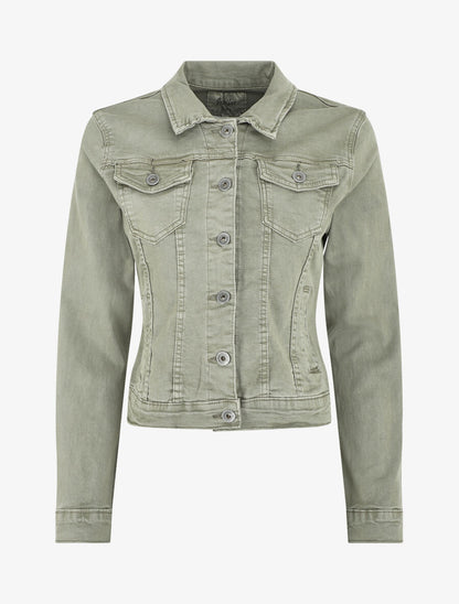 Veste en jean droite - Kaki - 1