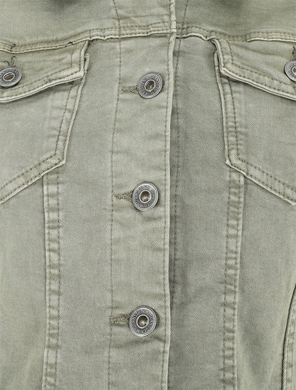 Veste en jean droite - Kaki - 3