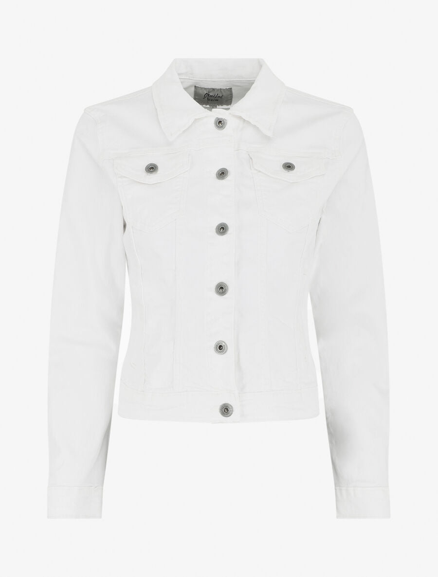 Veste en jean droite - Blanc - 4