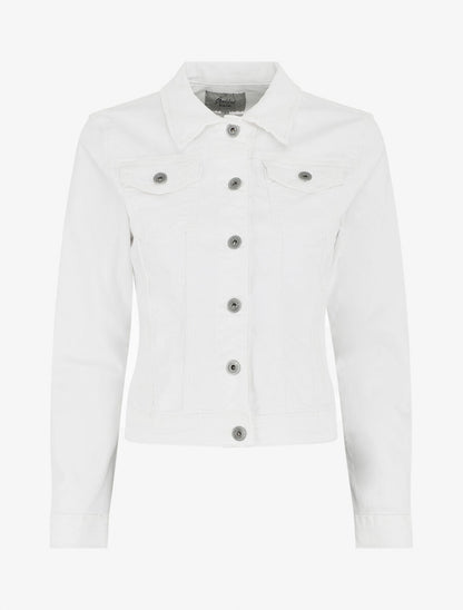 Veste en jean droite - Blanc - 4