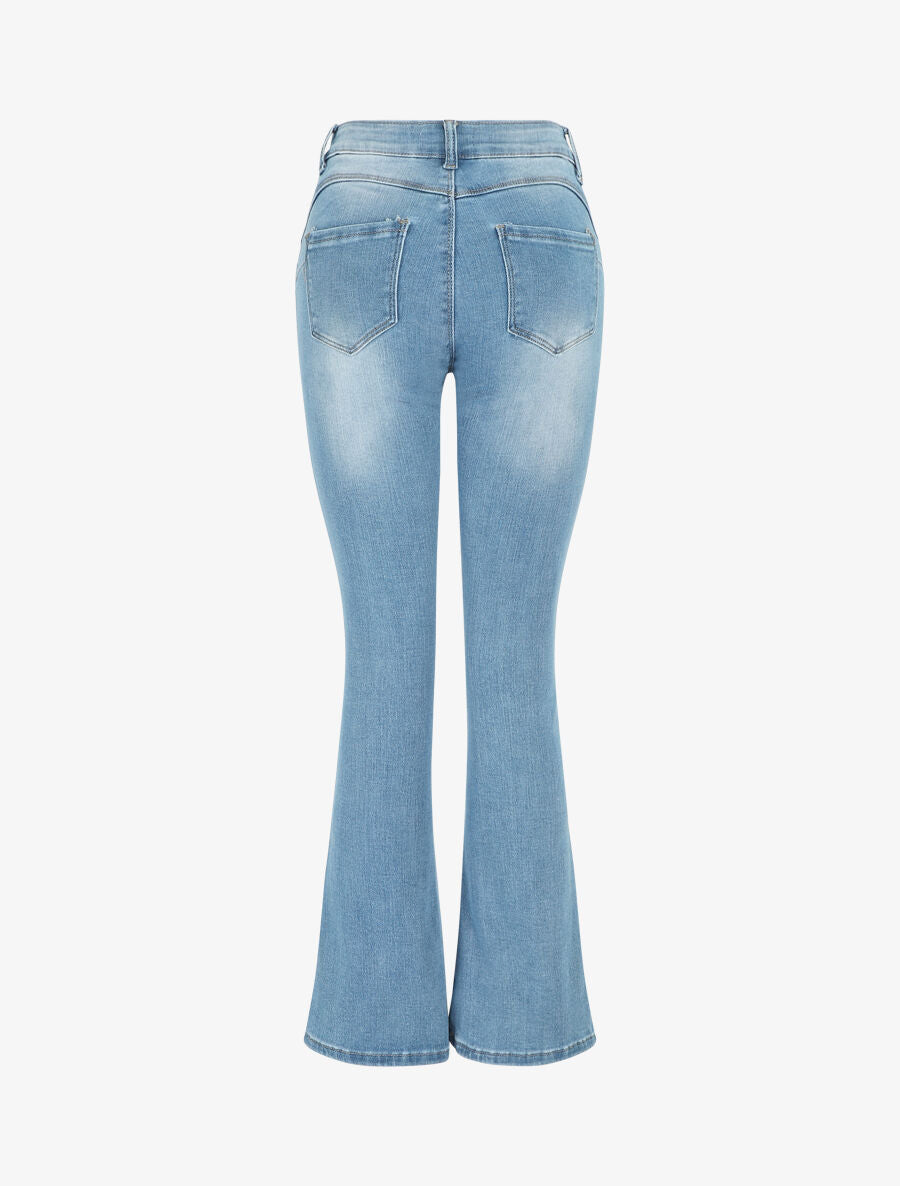 Jean flare push up taille standard - Bleu - 2