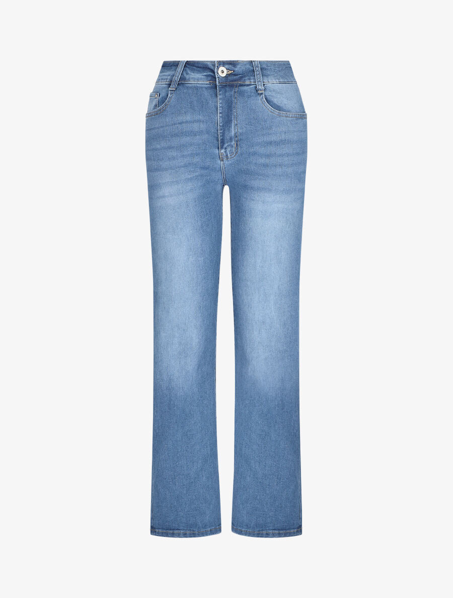 Jean droit push up taille standard - Bleu clair - 1