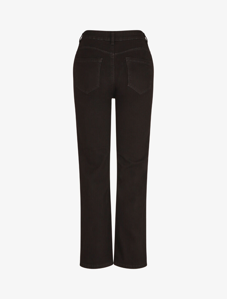 Jean droit push up boutons fantaisies - Noir - 2