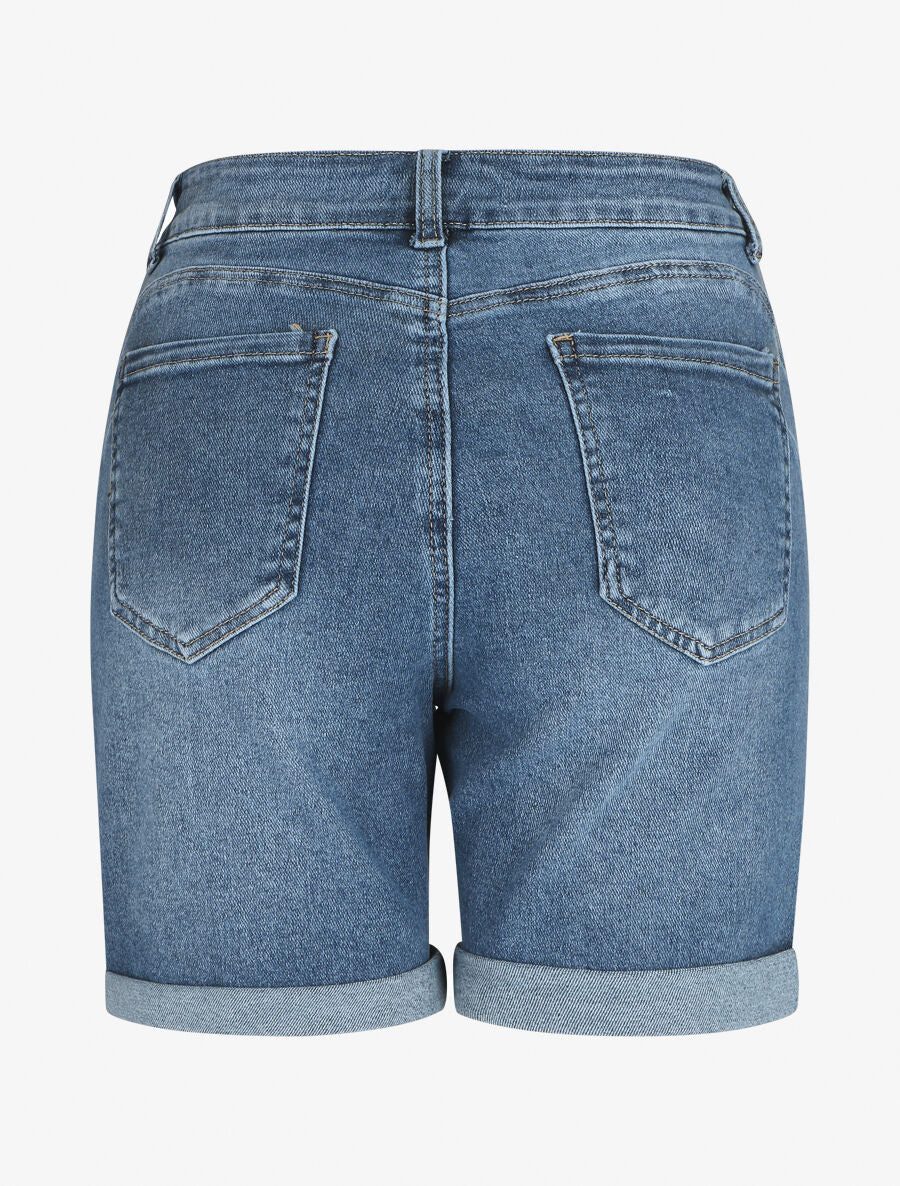 Short en jean ajusté taille standard - Bleu - 2