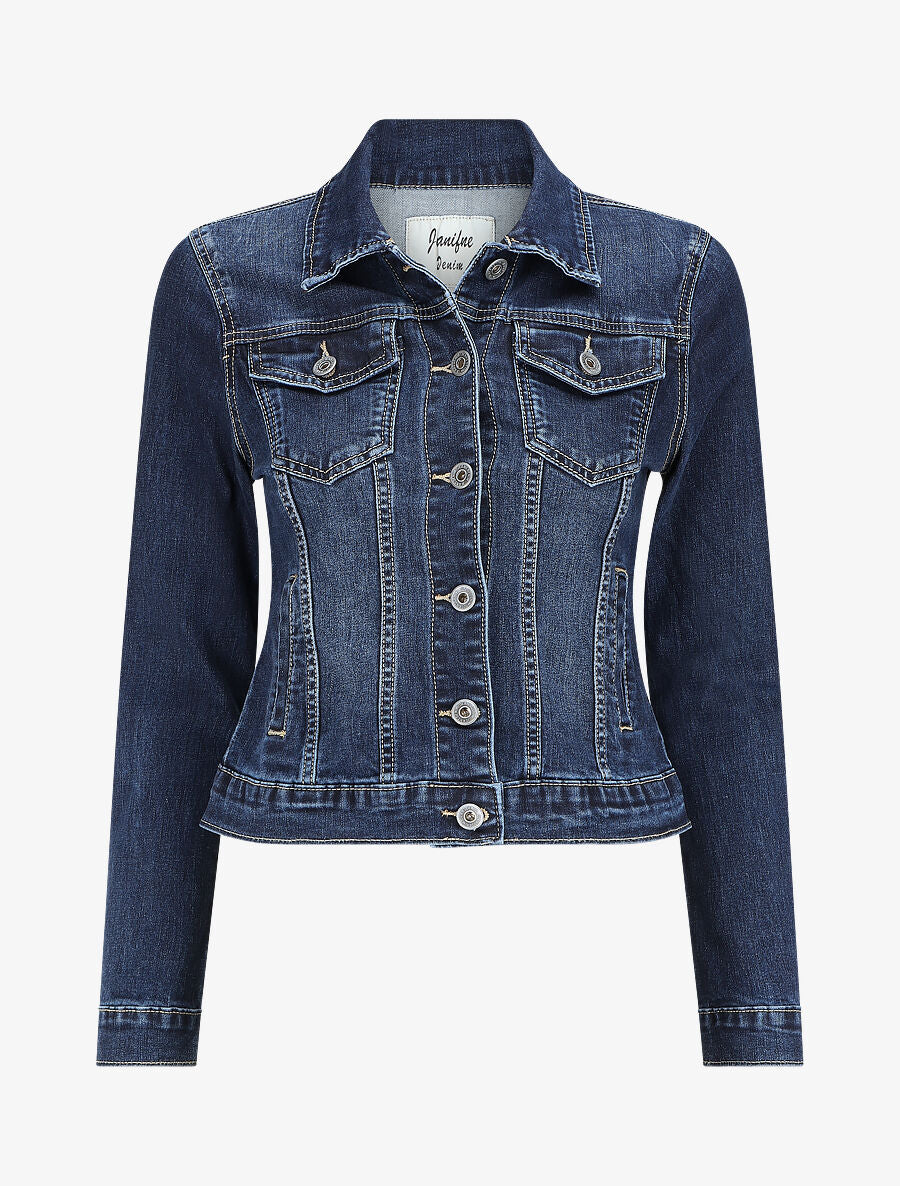Veste en jean coupe ajustée - Bleu - 4
