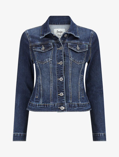 Veste en jean coupe ajustée - Bleu - 4
