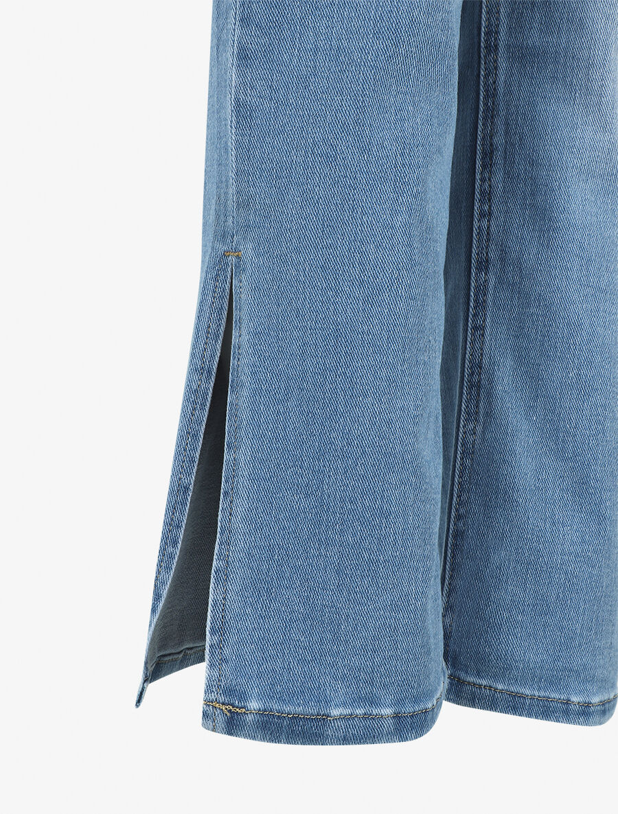 Jean droit taille standard bords fendus - Bleu - 3