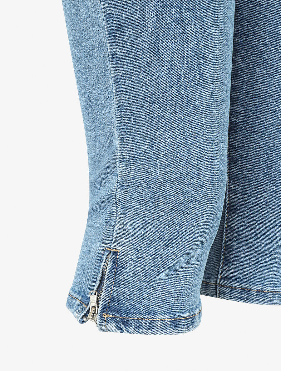 Pantacourt slim taille standard bords à zip - Bleu - 3
