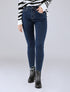 Jean skinny taille standard à bords coupe franche - Bleu foncé - 1