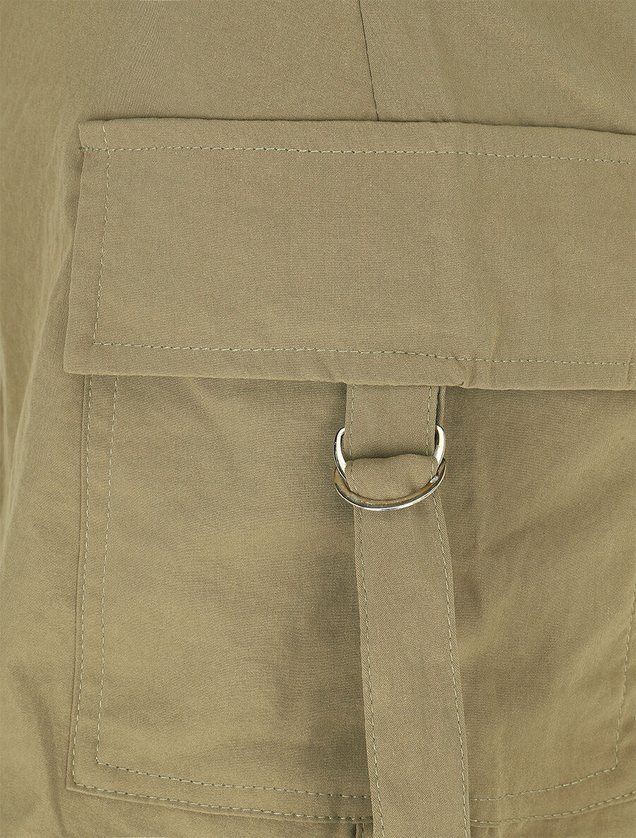 Jupe short cargo uni - Kaki - 3