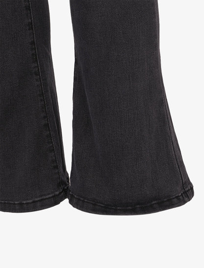 Jean flare légèrement délavé - Gris foncé - 3