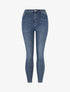 Jean taille haute délavé coupe skinny - Bleu - 1