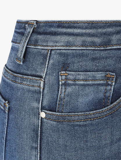 Jean taille haute délavé coupe skinny - Bleu - 3