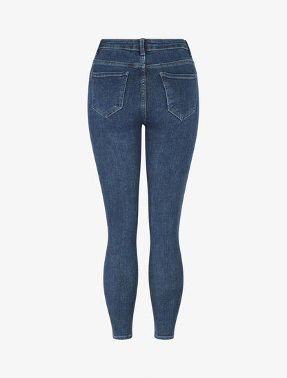 Jean classique à taille haute - Bleu - 2