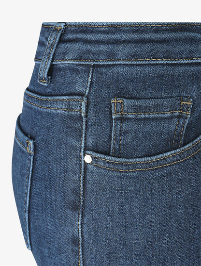Jean classique à taille haute - Bleu - 3
