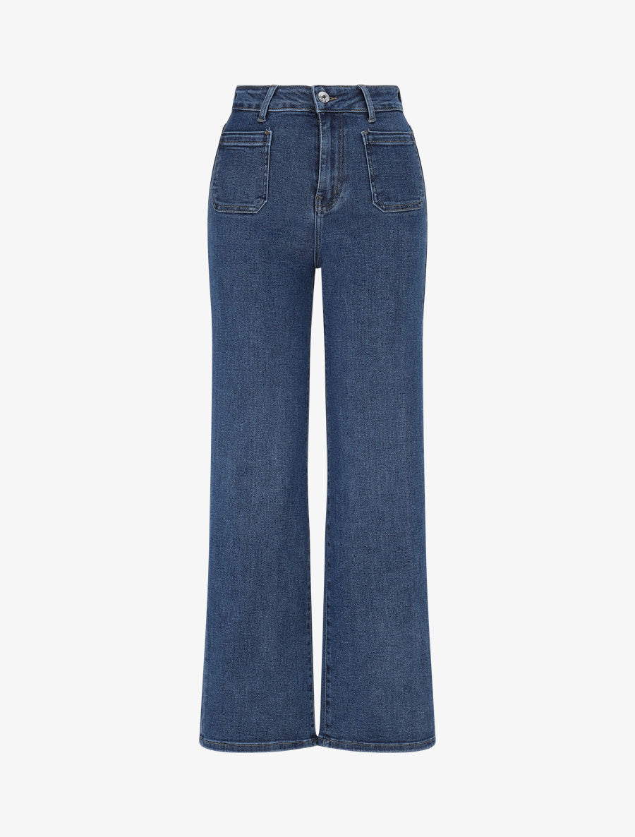 Jean wide leg à taille standard coupe droite - Bleu - 1