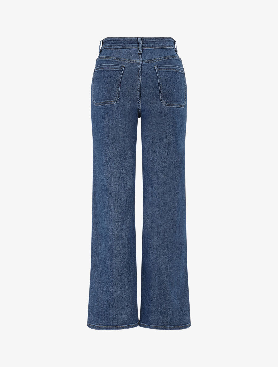 Jean wide leg à taille standard coupe droite - Bleu - 2