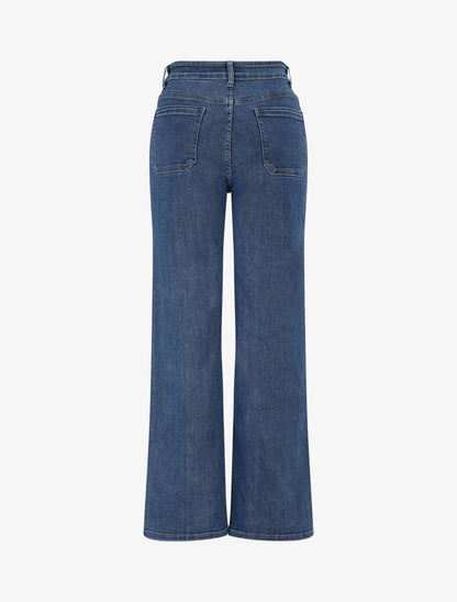 Jean wide leg à taille standard coupe droite - Bleu - 2