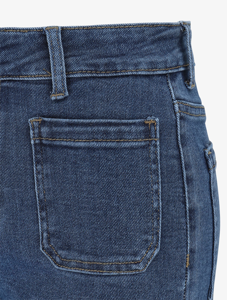 Jean wide leg à taille standard coupe droite - Bleu - 3