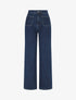 Jean wide leg taille haute coupe droite - Bleu - 1