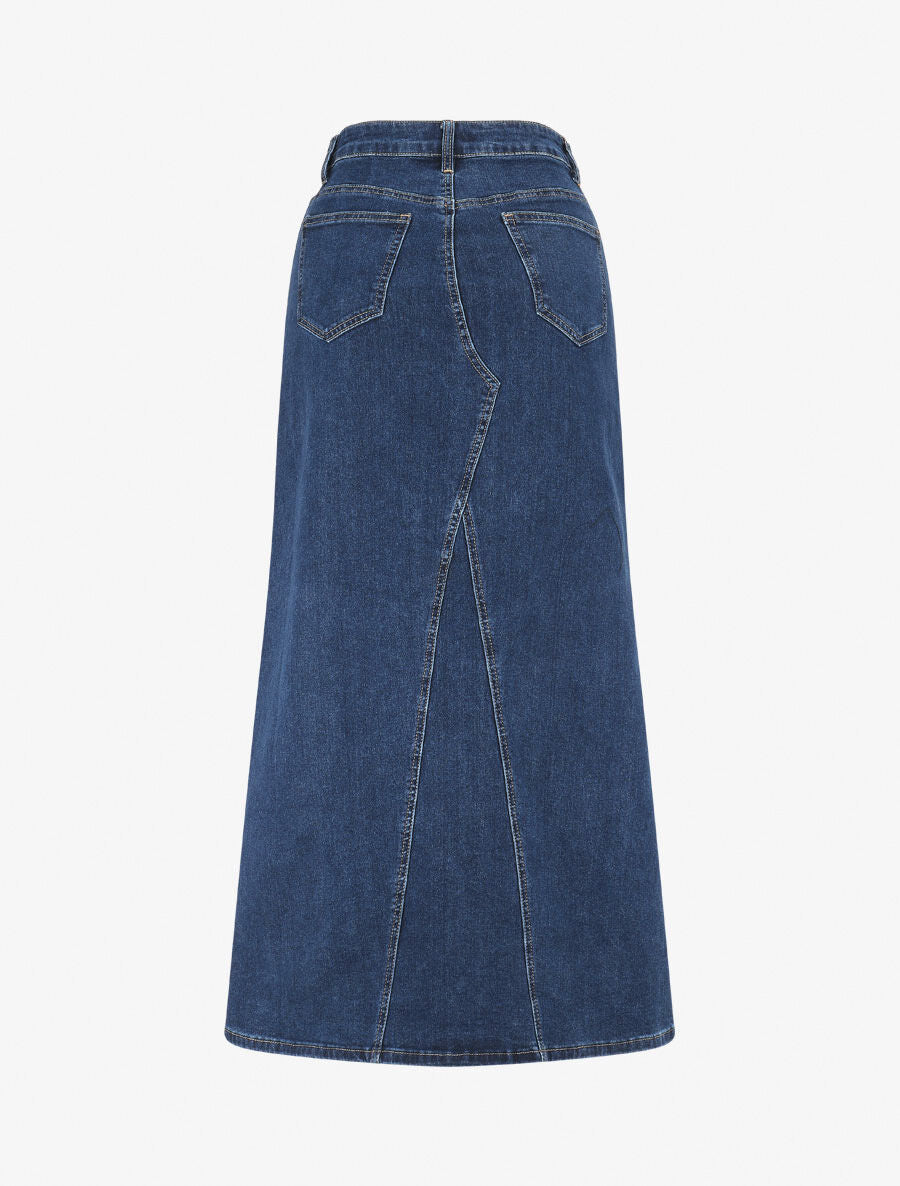 Jupe longue à taille haute - Bleu - 2