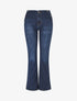 Jean à boutons décoratifs coupe flare - Bleu - 1