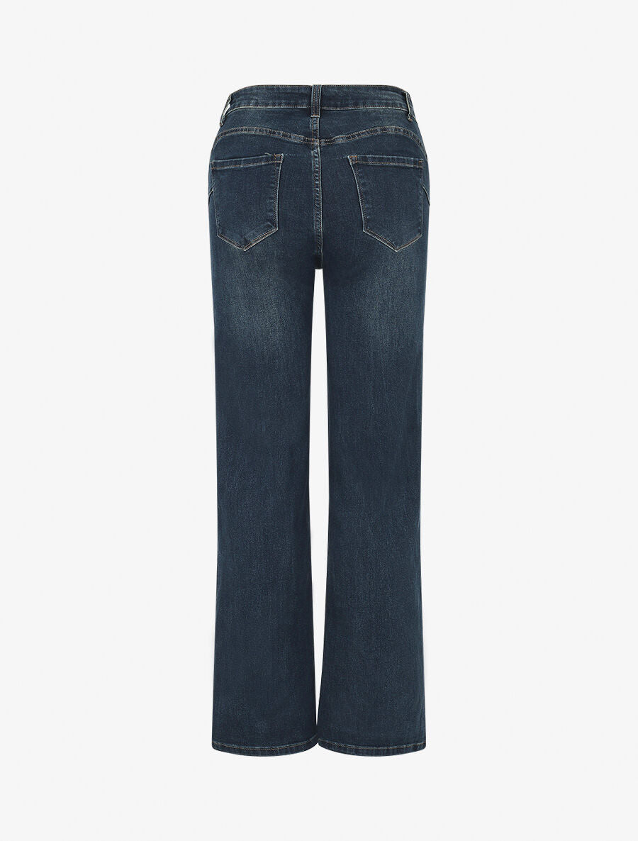 Jean standard push up délavé coupe droite - Bleu - 2