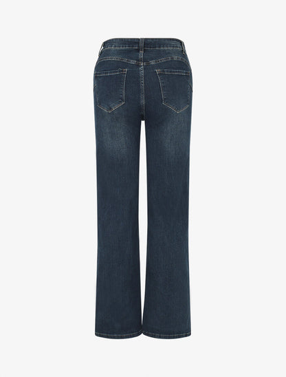 Jean standard push up délavé coupe droite - Bleu - 2