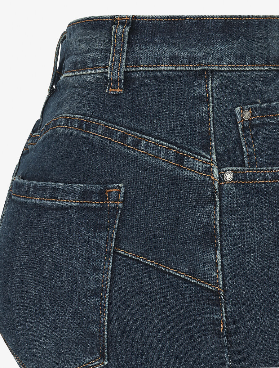 Jean standard push up délavé coupe droite - Bleu - 3