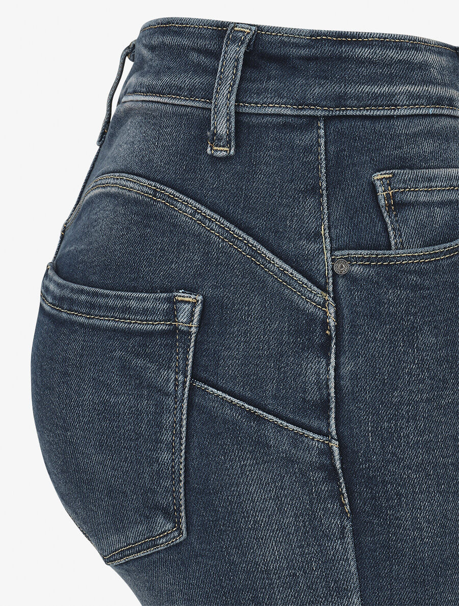 Jean standard push up délavé coupe flare - Bleu - 3