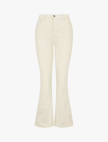 Jean push up coupe flare - Crème - 4