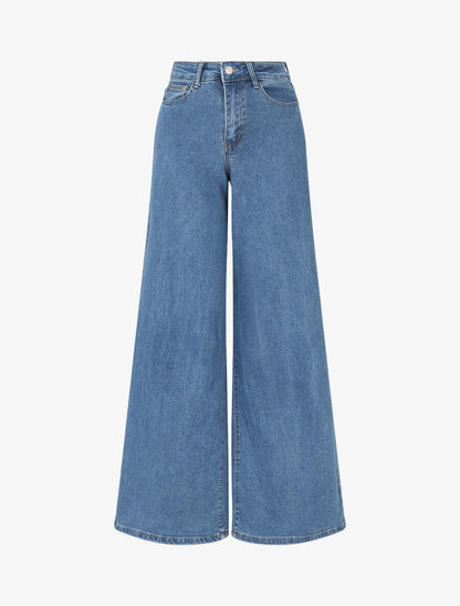 Jean wide leg coupe droite - Bleu - 4