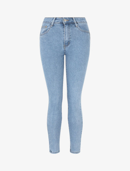 Jean skinny push up taille haute - Bleu clair - 1