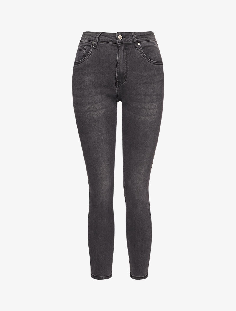 Jean 7/8 coupe mom - Gris foncé - 1