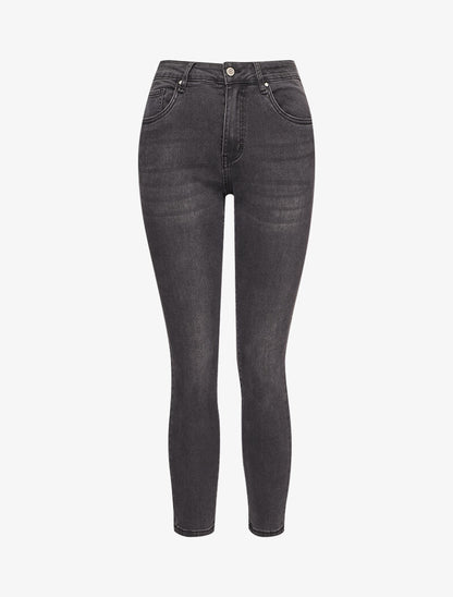 Jean 7/8 coupe mom - Gris foncé - 1