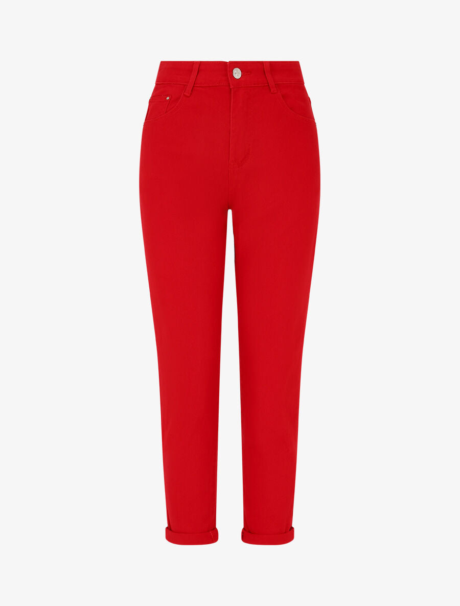 Jean mom taille haute - Rouge - 1