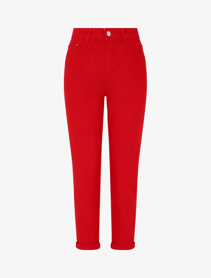 Jean mom taille haute - Rouge - 1