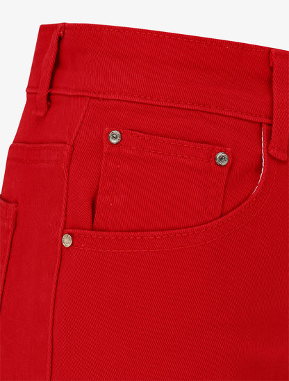 Jean mom taille haute - Rouge - 3