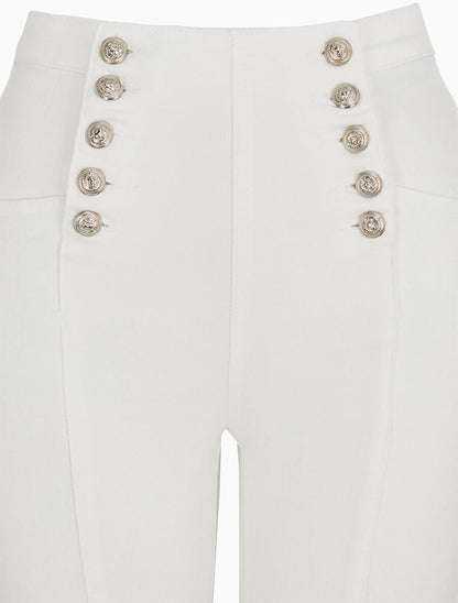 Jean taille haute coupe slim - Blanc - 3