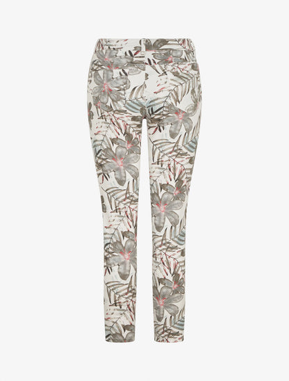 Jean slim imprimé feuillage - Blanc - 2