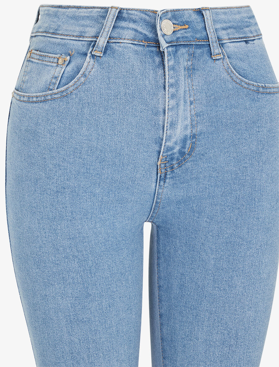 Jean taille haute coupe flare - Bleu clair - 3