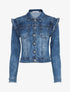 Veste en jean à épaules stylisées - Bleu denim - 3