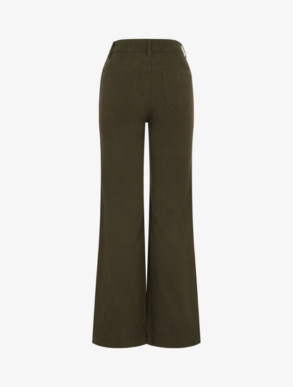 Jean coupe ample taille haute - Kaki - 2