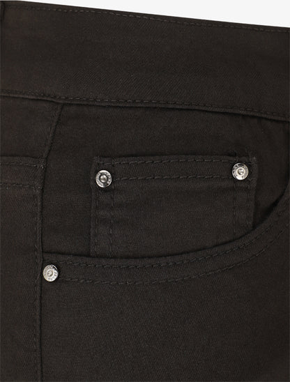 Jean droit basique taille haute - Noir - 3