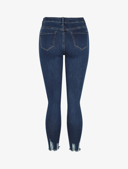 Jean skinny à bords coupe franche - Denim brut - 2