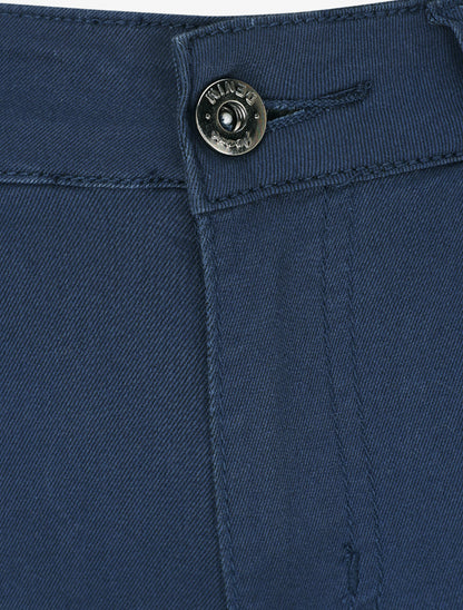 Jean droit basique taille haute - Marine - 3