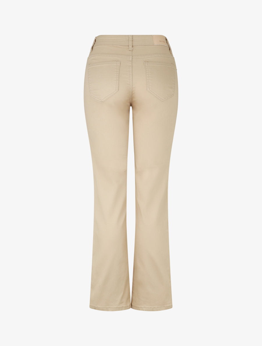 Jean droit basique taille haute - Beige - 2