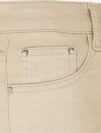 Jean droit basique taille haute - Beige - 3